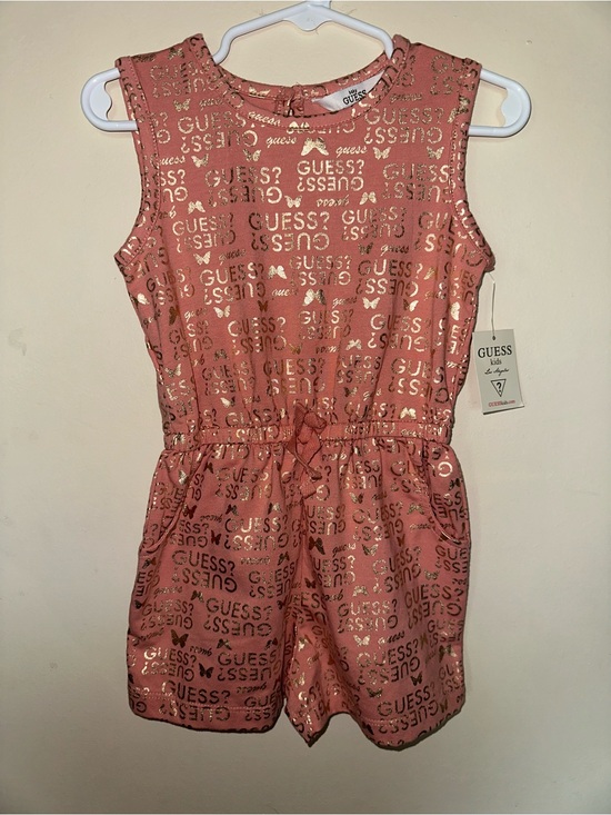 Guess Other - GUESS | Kids Pink Metallic Logo Romper 24m